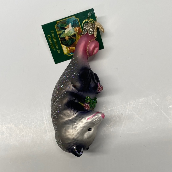 Old World Christmas Blossom Opossum Glass Blown Christmas Tree Ornament Fun - Picture 2 of 14